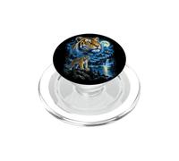 Tigre Moonlit Montagna Wilderness Fantasy Art PopSockets PopGrip per MagSafe
