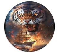 Tigre Nave Scena Fantastica Puzzle 1000 Pezzi Rotondo Carta Puzzle per Adulti