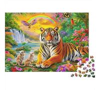 Tigre nel paradiso della giungla Puzzle Primavera da sogno 1000 Tessere Cartone Resistente Da 14 Anni, Difficile Educativo, Idea Regalo Natale Premium Attività Famigliare 70x50cm/1000pcs