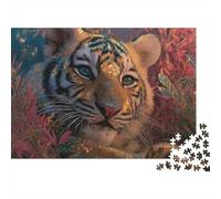 Tigre nella Giungla Puzzle 1000 Pezzi Puzzle per Adulti Carta Gioco di Puzzle Animale della Giungla Migliora la Concentrazione Relax Famiglia Decorazione Regalo 38x26cm/1000pcs
