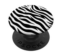 Tigre nera bianca a righe carino stampa animale Y2K estetica PopSockets PopGrip Adesivo