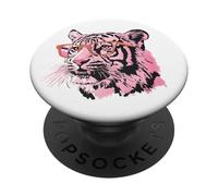 Tigre rosa colorata con occhiali stile pop art PopSockets PopGrip Adesivo
