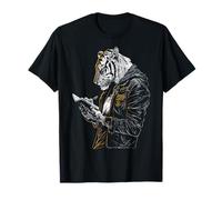 Tigre scrittura ritratto animale stampa motivo illustrazione tigre Maglietta