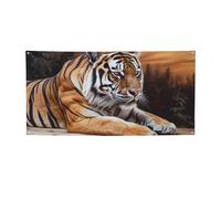 Tigre sdraiata su legno Banner stampa bandiera per interni ed esterni banner per feste e cartelli poster personalizzato sfondo fotografico sfondo per affari, laurea, matrimonio, eventi, decorazione