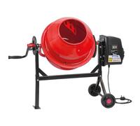 TIGREN Betoniera elettrica da 220 W, portatile, resistente e facile da usare, con supporto e tamburo inclinabile, per betoniera con ruote, 63 litri