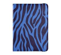 Tigri blu scuro texture pelliccia porta passaporto e carta vaccino combo per viaggio custodia vaccino custodia protettiva viaggio passaporto portafoglio per donne leggero, texture pelliccia tigri blu