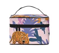Tigri nella giungla, borsa da viaggio per il trucco da donna, grande organizer per cosmetici