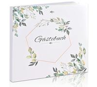 Tigvio Libro degli ospiti per matrimonio, 120 pagine, libro degli ospiti per matrimonio, 21 x 21 cm, libro degli ospiti vuoto per battesimo, matrimonio, anniversario, compleanno, festa, ideale come