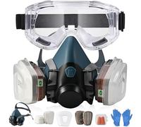 Tigvio Maschera respiratore, semifacciale riutilizzabile maschera antigas, maschera protezione per vapori organici, antipolvere, nella verniciatura a spruzzo, lucidatura, spruzzatura e altri lavori