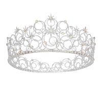 Tihebax Corone da donna, diadema di cristallo, da donna, in argento, da principessa, accessori per costumi malvagi, matrimoni, balli, feste di compleanno
