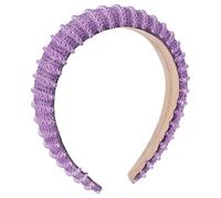 Tihebax Fascia per capelli con perle viola per donne e ragazze, fascia con perline per matrimonio da sposa, fascia con gioielli per donne con strass fascia imbottita per capelli per accessori per