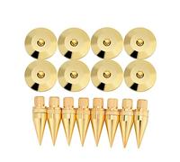 Tihebeyan Speaker Spike Pad Kit, 8 accoppiamenti 6 x 36mm Copper Speaker Spike Isolation Stand con Base Pad Feet Mat per Altoparlante, Amplificatore, Lettore CD Dvd
