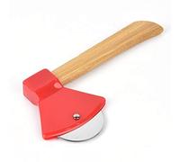 Tihebeyan Taglie di Pizza, Bomboletta per Pizza con Ruota Rotante con Manico per il Ristorante da Taglio di Pasta di panca. (rosso)