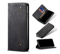 TiHen Compatible con Cover Samsung Galaxy A72 5G, Folio Leather Wallet Cover con Slot per Schede, Stand+Proteggi Schermo in Vetro Temperato*2-Nero