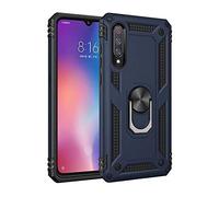 TiHen Custodia Xiaomi Mi 9, Cover 360° Girevole Ring Armor Bumper TPU Case Magnetica Supporto Smartphone Silicone Custodie con Pellicola Protettiva per Xiaomi Mi 9,Blu