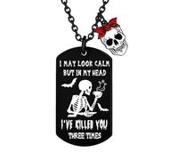 Tihnvk Collana con teschio spettrale regalo horror collana regali di Halloween per donne uomini regali a tema horror regalo teschio gotico roba di Halloween