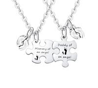 Tihnvk Collana puzzle mamma papà di un angelo regalo per la perdita di gravidanza per mamma regali commemorativi per mamma papà simpatia regalo aborto spontaneo