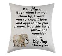 Tihnvk Federa per cuscino con scritta in lingua inglese "Big Hug To My Mum", regalo per mamma e figlio, regalo di compleanno