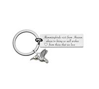 Tihnvk Portachiavi con colibrì, regalo per amanti del colibrì, regalo di simpatia per la perdita di una persona cara, regalo commemorativo per lutto, condoglianze, regalo per la perdita di simpatia