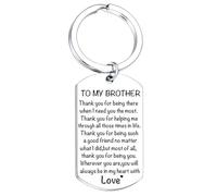 Tihnvk Portachiavi con scritta in inglese "To My Brothers", regalo di compleanno per fratello, fratello, amico, regalo di apprezzamento per fratello