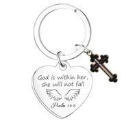 Tihnvk Portachiavi cristiano con versi della Bibbia, accessori cristiani per le donne, portachiavi ispiratori, regali religiosi, regali di battesimo per migliore amica, figlia, regalo di Natale e