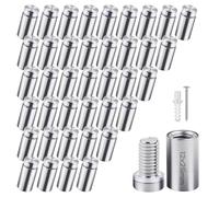 TIHOOK 40 Pezzi 12 x 25 mm Distanziali per Targhe, Chiodi Pubblicitari in Acciaio Inox, supporto per viti per pubblicità, chiodi in vetro con Vite per cartelli, per Specchi Cartelloni Pubblicitari