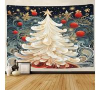 TIICZAAKL Arazzi Da Parete Appeso Albero di Natale Arazzo Murale 3D Stampa， Decorazione Murale Telo Tessuto Tenda Tovaglia Copriletto Copridivano 180cmx230cm