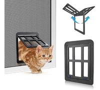 TIIFFY Porta per Gatti e Cani Basculante modalità di Bloccaggio, Gattaiola per Vetro, Rete e Porte (Color : Black, Size : 25cm*31.5cm)