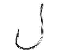 Tiiiopkvvv Ami da pesca 100 pezzi di acciaio ad alto tenore di carbonio con foro gancio da pesca stagno ruscello amo da pesca esca barb kit amo da pesca taglia #1-15 gancio circolare (colore: taglia 7