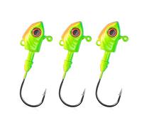 Tiiiopkvvv Ami da pesca 3 pz/4 pezzi amo da pesca 7g 10g 14g 20g 28g testa di pesce ami spinato occhi 3D occhi salata spigola pesce gancio circolare (colore: 3 pezzi 20 g 1)