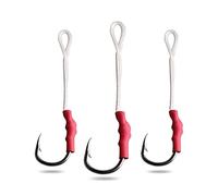 Tiiiopkvvv Ami da pesca 50 pezzi in acciaio inox amo da pesca con lenza ami lenti legatura mosca in metallo jigging esche assistito gancio circolare (colore: 7/0) (2/0)