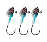 Tiiiopkvvv Amo da pesca 3 pz/4 pezzi amo da pesca 7 g 10 g 14 g 20 g 28 g testa di pesce ami spinato occhi 3D occhi salata spigola pesce gancio circolare (colore: 3 pezzi 20 g) (3 pezzi 20 g)