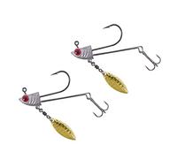 Tiiiopkvvv Amo da pesca 7 g/9 g/15 g amo da pesca singolo 3D occhi rossi ganci con amo triplo cucchiaio girevole esca per attrezzatura da pesca 2/pz gancio circolare (colore: 15g) (rosso)