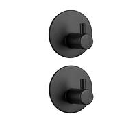 Tiiiopkvvv Appendiabiti da parete con gancio adesivo, autoadesivo nero, gancio per chiavi, asciugamano, gancio appendiabiti in acciaio inox super resistente