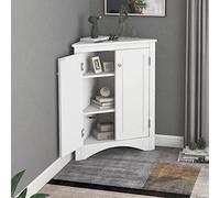 Tiiiopkvvv Armadietto angolare a triangolo con ripiani regolabili, decorazioni per casa, cucina, bagno, grigio (bianco)
