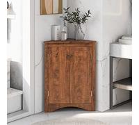 Tiiiopkvvv Armadietto angolare da pavimento per bagno, triangolare, con ripiani regolabili, decorazioni per casa, cucina, bagno, grigio (marrone)
