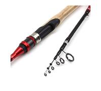 Tiiiopkvvv Canna da pesca canna da pesca 1,8 m canna da pesca telescopica lenta manico in legno canna da lancio peso 1-7 g lenza 1,4-2,7 kg canna da viaggio combo da pesca (colore: rojo, dimensioni