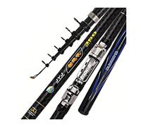 Tiiiopkvvv Canna da pesca da viaggio canna da pesca telescopica in carbonio roccia canna da pesca 2,7 ~ 6,3 m H Power Carp Feeder canna da pesca asta a mano attrezzi da pesca combo (colore: grigio