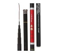 Tiiiopkvvv Canna da pesca super leggera in fibra di carbonio dura, canna da pesca telescopica da 3,6-7,2 m, portatile, da viaggio, canna da pesca alla carpa, combo (colore: rojo, dimensioni: 7,2 m