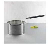 Tiiiopkvvv Cestino per friggere, rotondo, in acciaio inox, filtro a rete per patatine fritte, cestino per patatine fritte, crocchette di pollo, tagliatelle, colini per alimenti (dimensioni: piccolo)