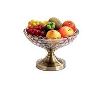 Tiiiopkvvv Cesto di frutta e verdura da banco Ciotola di lusso Vassoio di frutta moderno minimalista casa soggiorno tavolino casa grande ciotola di frutta in vetro cristallo vassoio di frutta tavolo
