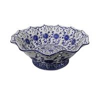 Tiiiopkvvv Cesto di frutta e verdura da banco ciotola in ceramica design cavo piatto di frutta creativo casa cestino di frutta ciotola snack grande capacità vassoio vassoio vassoio centrotavola tavolo