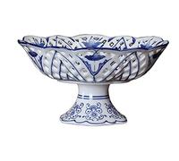 Tiiiopkvvv Ciotola di frutta vassoi in ceramica piatti di frutta rack frutta stand torta stand soggiorno tavolino decorazione (dimensioni: 2513 cm) (30 x 14 cm)