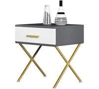 Tiiiopkvvv Comodino generico per camera da letto comodino nordico con 1 cassetto a forma di X in acciaio e piede/colore collisione MDF top mobili per camera da letto per casa ufficio (colore: C) (A)
