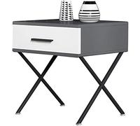 Tiiiopkvvv Comodino generico per camera da letto comodino nordico con 1 cassetto a forma di X in acciaio e piede/colore collisione MDF top mobili per camera da letto per casa ufficio (colore: C) (B)