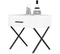 Tiiiopkvvv Comodino generico per camera da letto comodino nordico con 1 cassetto a forma di X in acciaio e piede/colore collisione MDF top mobili per camera da letto per casa ufficio (colore: C) (F)