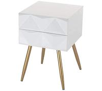 Tiiiopkvvv Comodino generico per camera da letto, comodino nordico semplice in ferro battuto dorato, creativo, per soggiorno, camera da letto, comodino bianco vernice armadio per casa ufficio