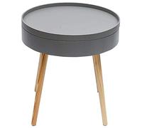 Tiiiopkvvv Comodino generico per camera da letto comodino rotondo moderno vassoio in legno tavolo top end tavolo MDF/gambe in legno per casa ufficio (colore: A) (B)