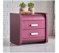 Tiiiopkvvv Comodino generico per camera da letto in legno massello cassetto armadietto imbottito moderno comodino semplice moderno alla moda comodino in pelle per casa ufficio (colore: viola)