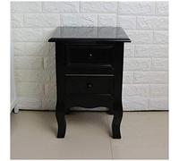 Tiiiopkvvv Comodino generico per camera da letto in legno massello comodino 2 cassetti comodino divano letto archivio soggiorno armadio tavolino per casa ufficio (colore: nero)